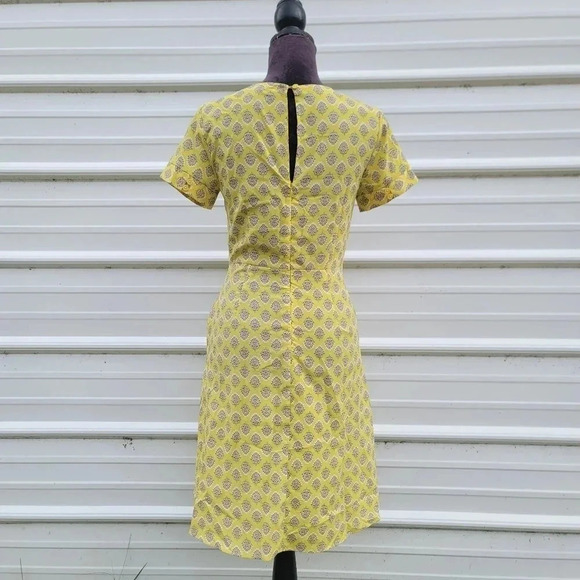 Banana Republic Women's Yellow Floral Paisley Lace Up Aline Dress Short Sz 0 - Picture 10 of 16